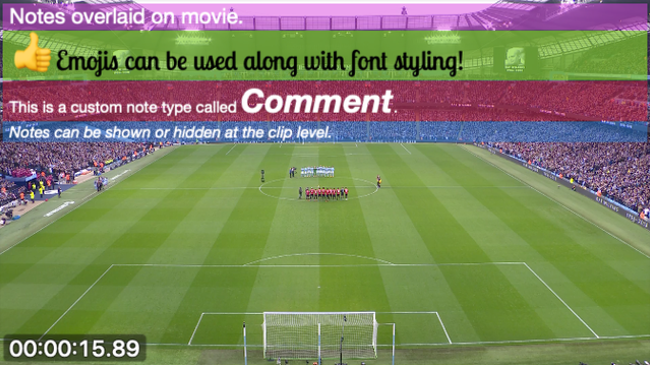Movie with notes overlaid