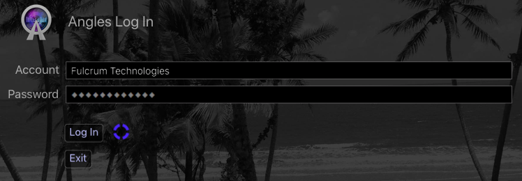 log in screen